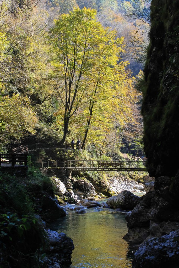 Tolmin Gorge Slovenia is a fantastic stop for a daytrip or roadtrip through the mountains. The gorge makes for a fantastic short hike in Slovenia and is easily done as a day trip from Ljubljana.