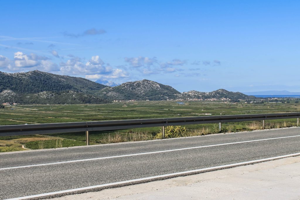 Coastal Croatia, mountains and clementine groves. Driving along the Croatian coast between Split and Dubrovnik gives fantastic scenery of the mountains