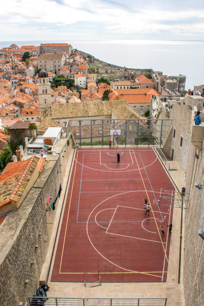 Dubrovnik is a must visit destination if you are heading to the Balkans or Croatia. Walking the walls of Dubrovnik is one of the top activities and you can see sights like this basketball court built into the walls.