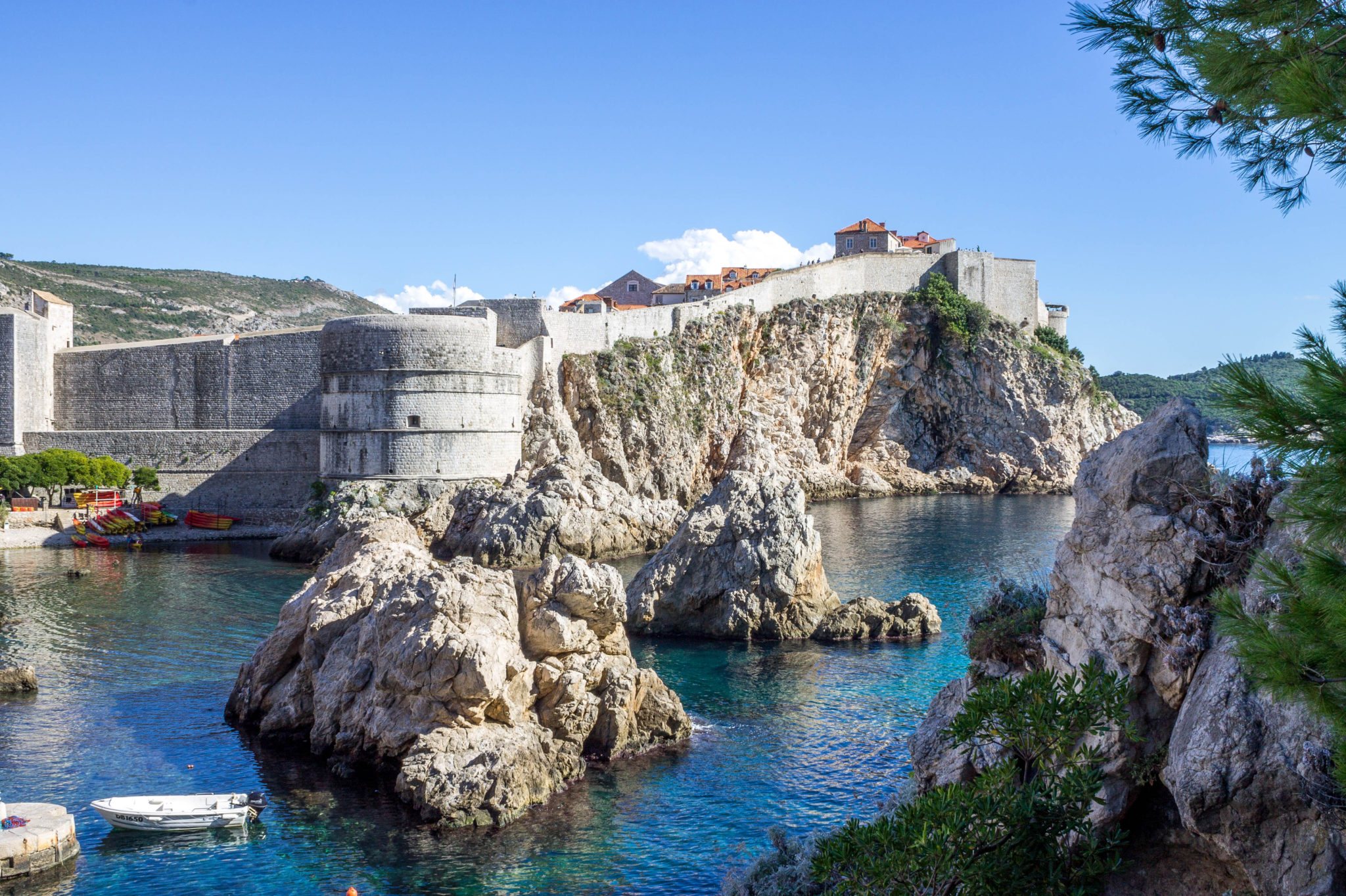 The walls of Dubrovnik from the new harbor
