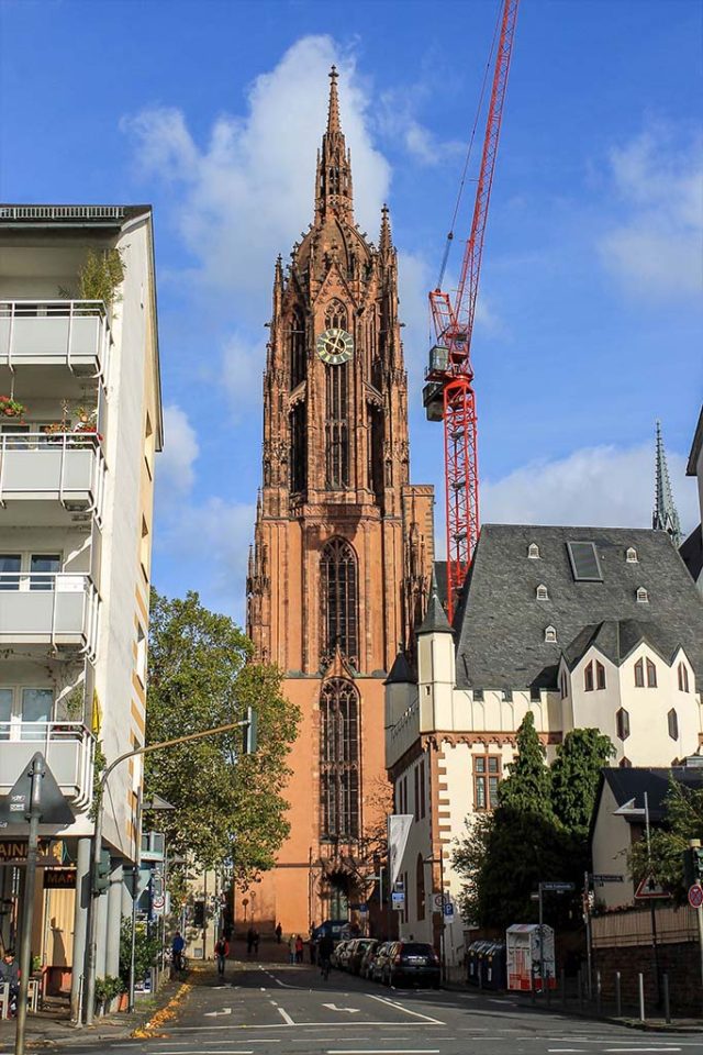 Gothic outside of St Bartholomews Cathedral in Frankfurt am Main, Germany