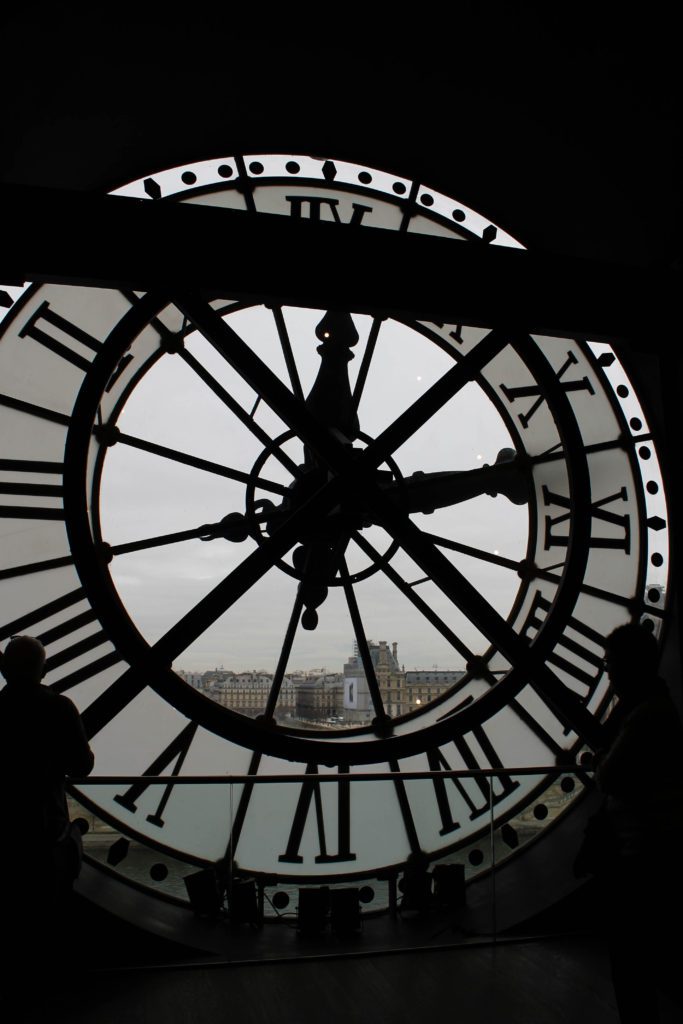 Musee d'Orsay clock face from inside the museum, Paris France