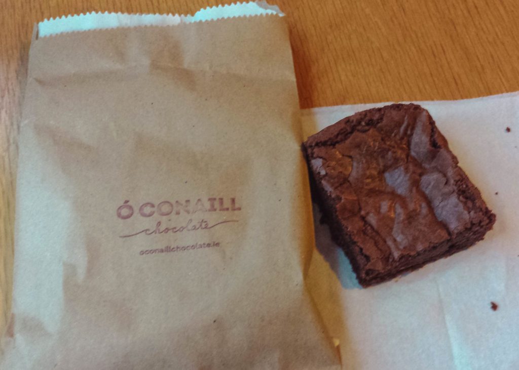 Delicious brownie from a shop in Cork, Ireland