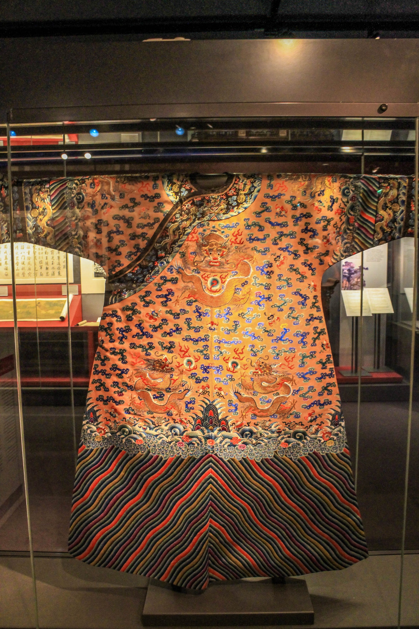 Dragon robe on display in Chester Beatty Library, Dublin, Ireland