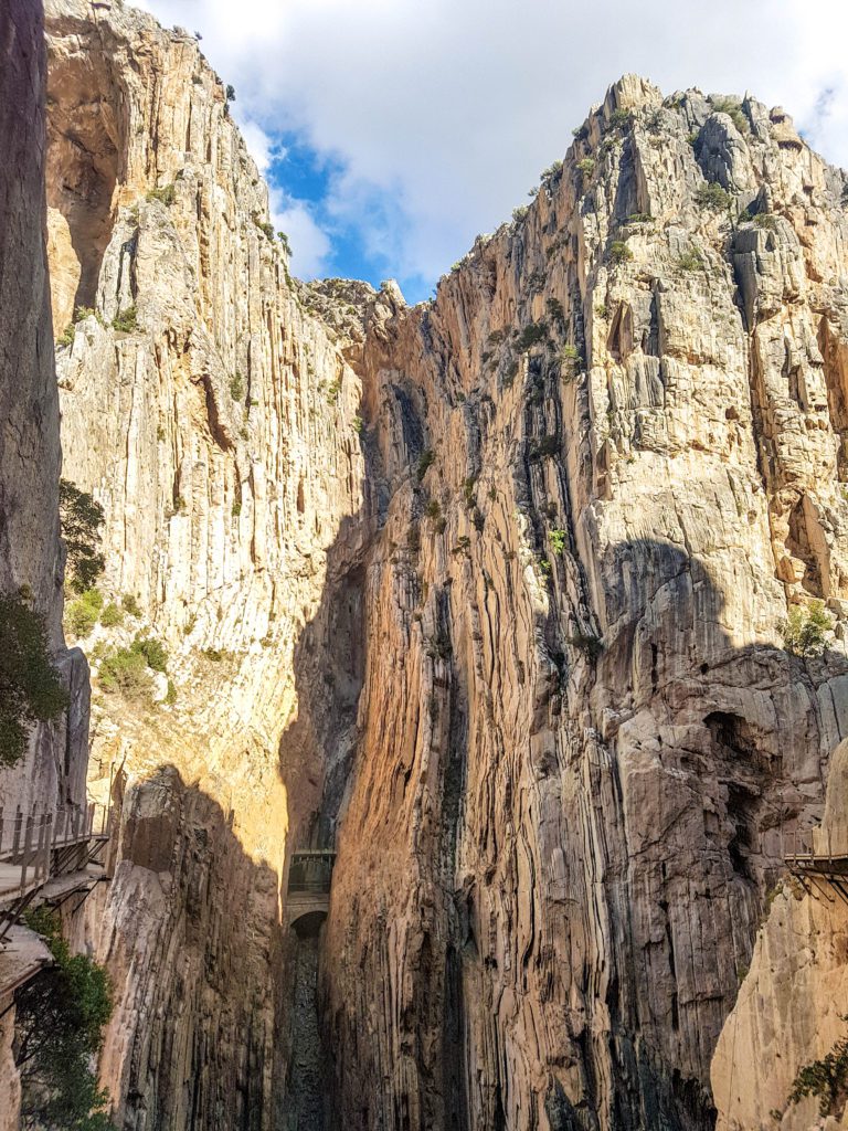 The strata of the rocks at Caminito del Rey, Spain