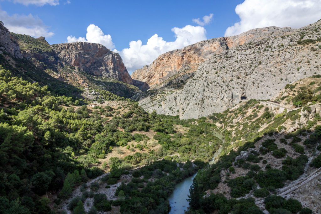 Looking back towards the second canyon in Caminito del Rey Spain