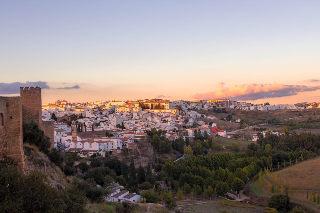 Ronda Spain at sunset, white village of Andalusia