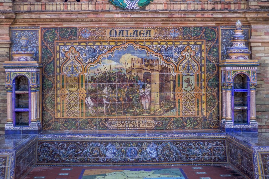 There is a mosaic for each Province in Spain located around the perimeter of the square in the Plaza de Espana.