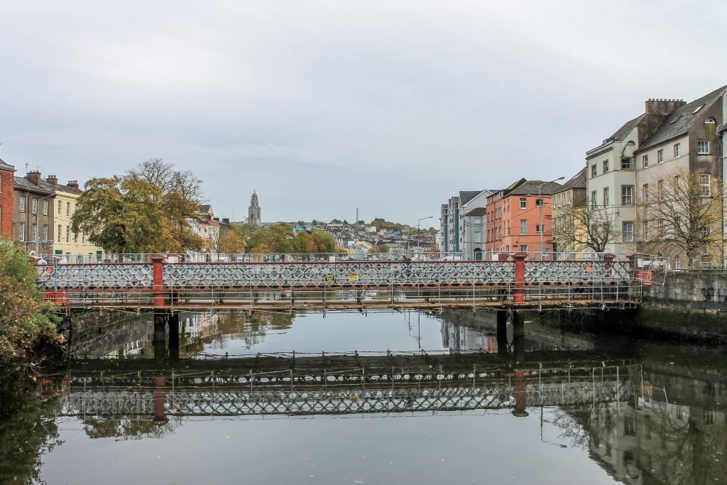 Bridge over the River Lee in Cork City, Ireland on the Mardyke Walk