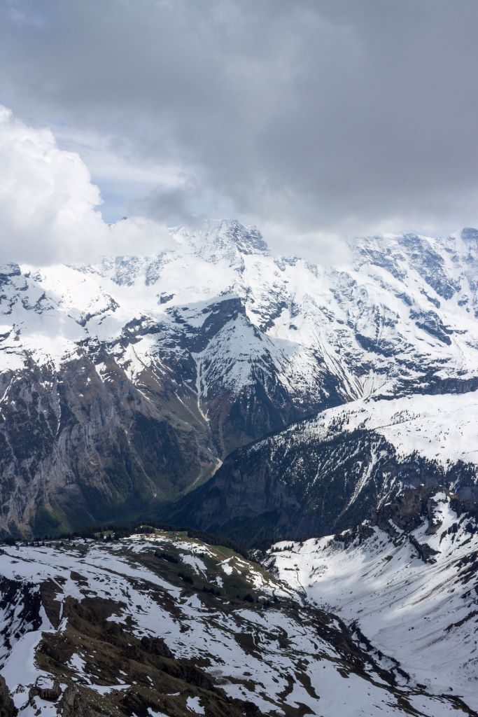 View of the Bernese Alps from Schilthorn peak, Switzerland