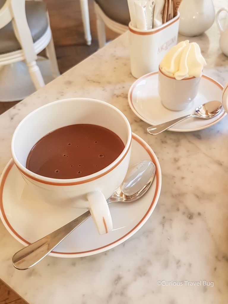 Angelina's chocolat chaud or hot chocolate is one of the must try desserts in Paris. A classic French dessert, this chocolat chaud is rich and creamy and is not to be missed.