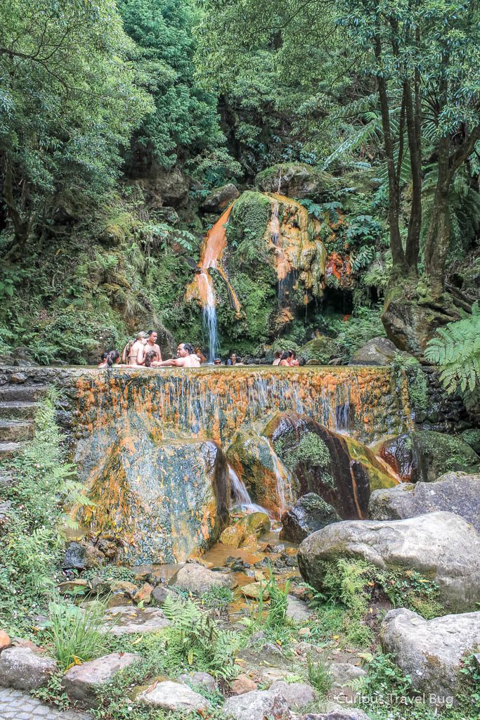 The Azores has several options for visiting Hot Springs, including the Caldeira Velha area that has a hot waterfall and pools to bathe in. This is located near the Lagoa do Fogo and is a popular site in the Azores. It's a must on any itinerary