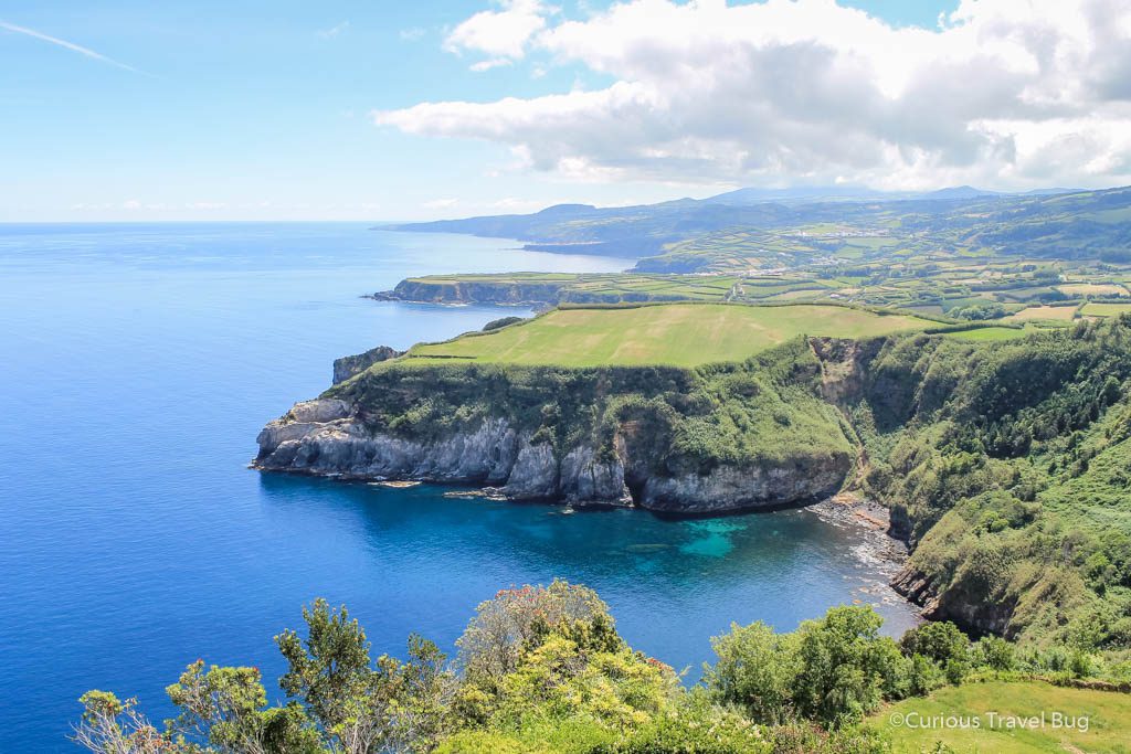 One of the best miradouros on Sao Miguel, the viewpoint Santa Iria located close to Ribeira Grande in the Azores. 