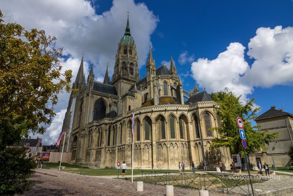 The cathedral in Bayeux, Normandy, France. This is located in the main area of the town and close to the Bayeux tapestry. The town is worth at least a morning before heading out to explore D-Day Sites
