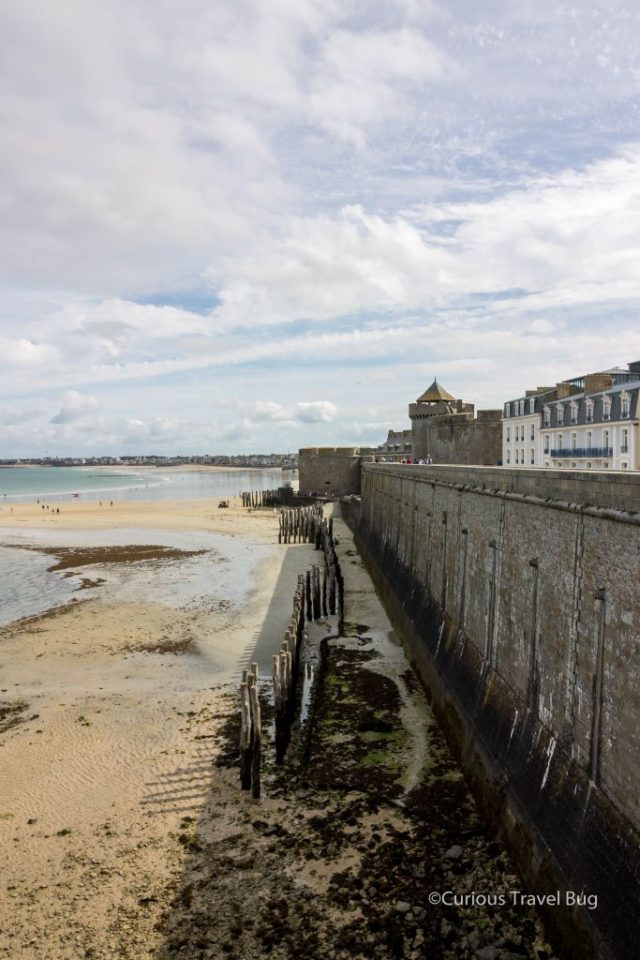 Saint-Malo in Brittany, France is just a short drive away from Mont Saint Michel and is a great destination for beach lovers as there is a huge beach here and few other tourists.