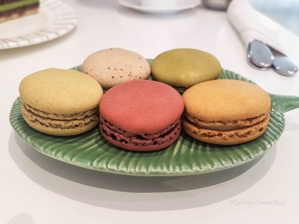 Assorted macarons from Sadaharu Aoki in Paris. These flavorful macarons pack a punch with flavours like houjicha, yuzu, and wasabi. Definitely a top dessert spot in Paris.