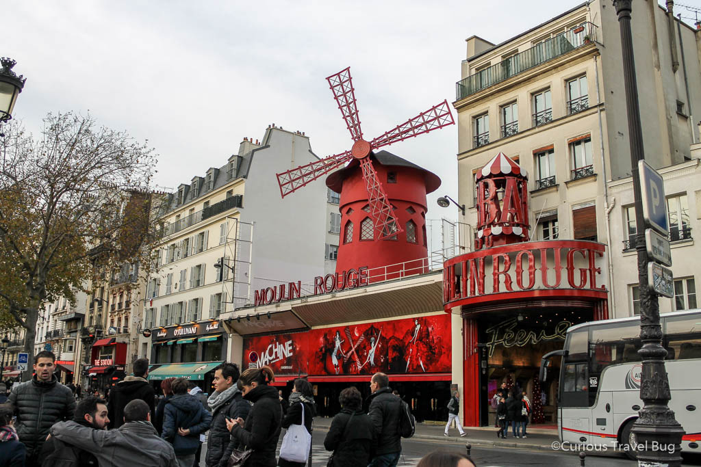 The famous Moulin Rouge cabaret bar in Montmartre