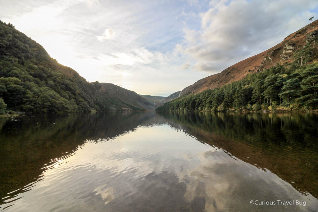 The upper lake at Glendalough. It is just a short walk from the ruins at Glendalough monastic site.