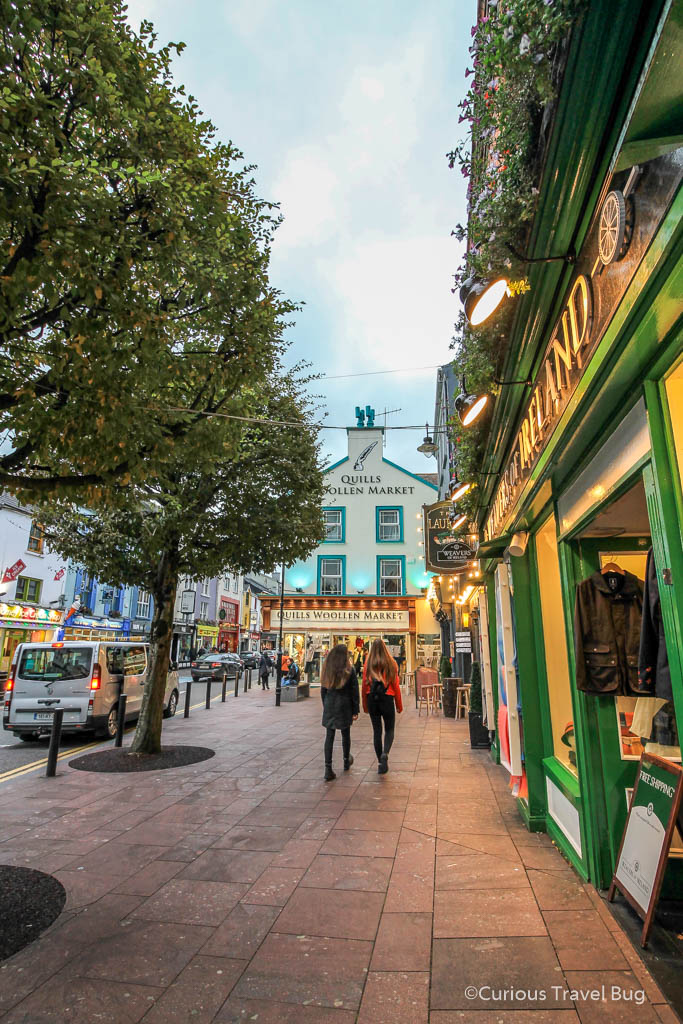 The colorful streets of Killarney in Ireland. There are plenty of pubs and shops to explore here.