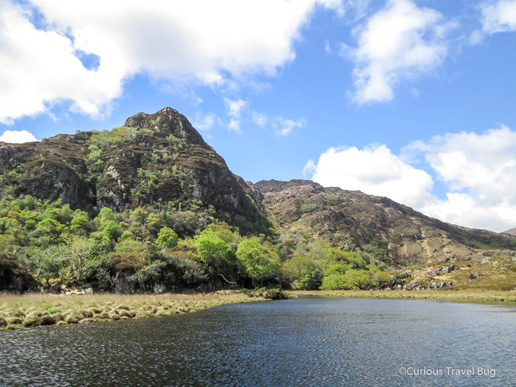 View from a boat tour in Killarney National Park. A boat tour is the perfect activity to explore the sights of Killarney National Park in Ireland