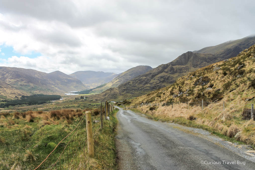 The narrow road that leads into the Gap of Dunloe in Ireland. This is one of the top things to do in Killarney.