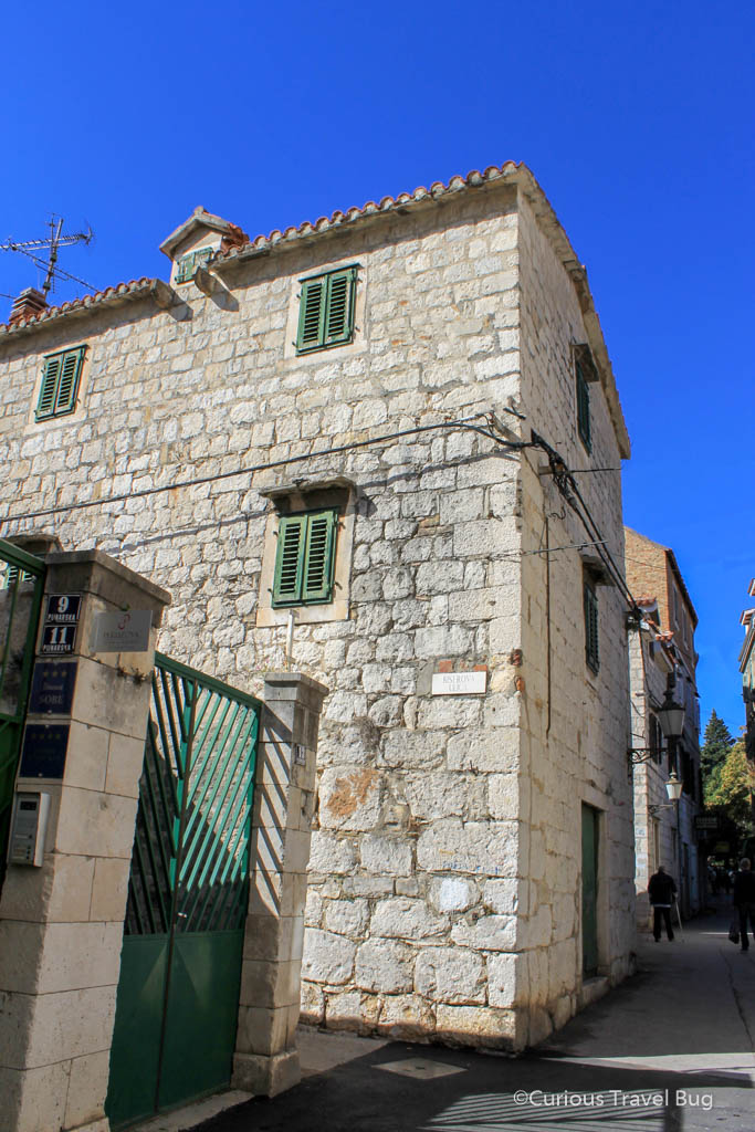 The typical style of house you will see in Split, Croatia.