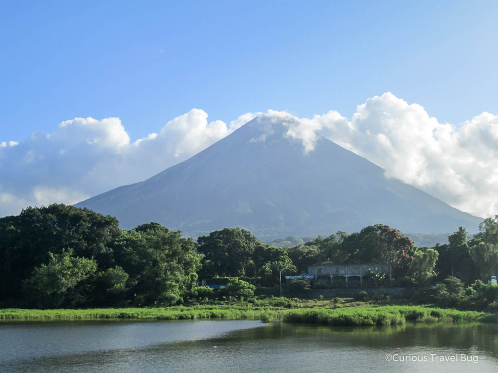 Concepcion volcano on Ometepe Island from the ferry. This island is perfect for adventure seekers and there is plenty to do on Ometepe, it's one of Nicaragua's top sights