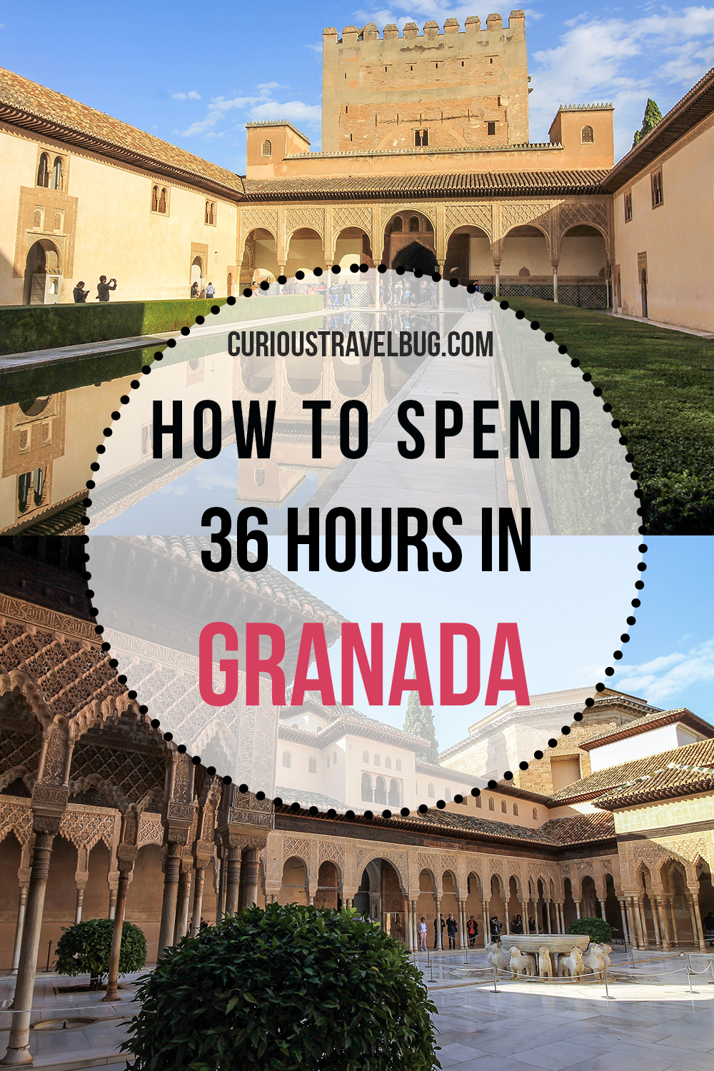 In just 36 hours you can see all the top sights of the city of Granada, Spain including the Alhambra and neighborhoods like the Albayzin. This complete guide also includes where to stay, how to get around Granada as well as nearby day trips to make this your best vacation ever.