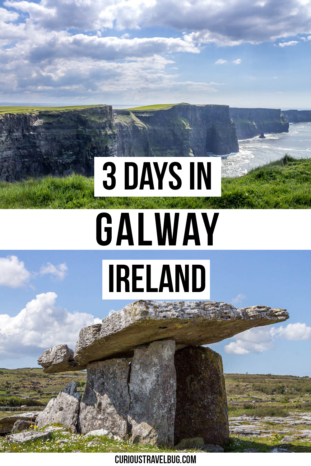 Everything you need to know to have a fantastic vacation to Galway Ireland. This 3 day itinerary to Galway covers where to sleep in Galway, what to see in Galway, what to eat in Galway as well as the best day trips from Galway including Cliffs of Moher and Connemara National Park Ireland. |Galway Ireland | Salthill | Day trips from Galway | What to do in Galway