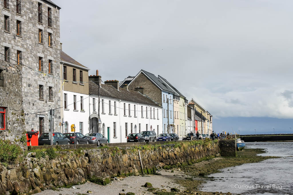 The Long Walk on the edge of the Latin Quarter of Galway. These buildings are on the edge of Galway Bay in Ireland.
