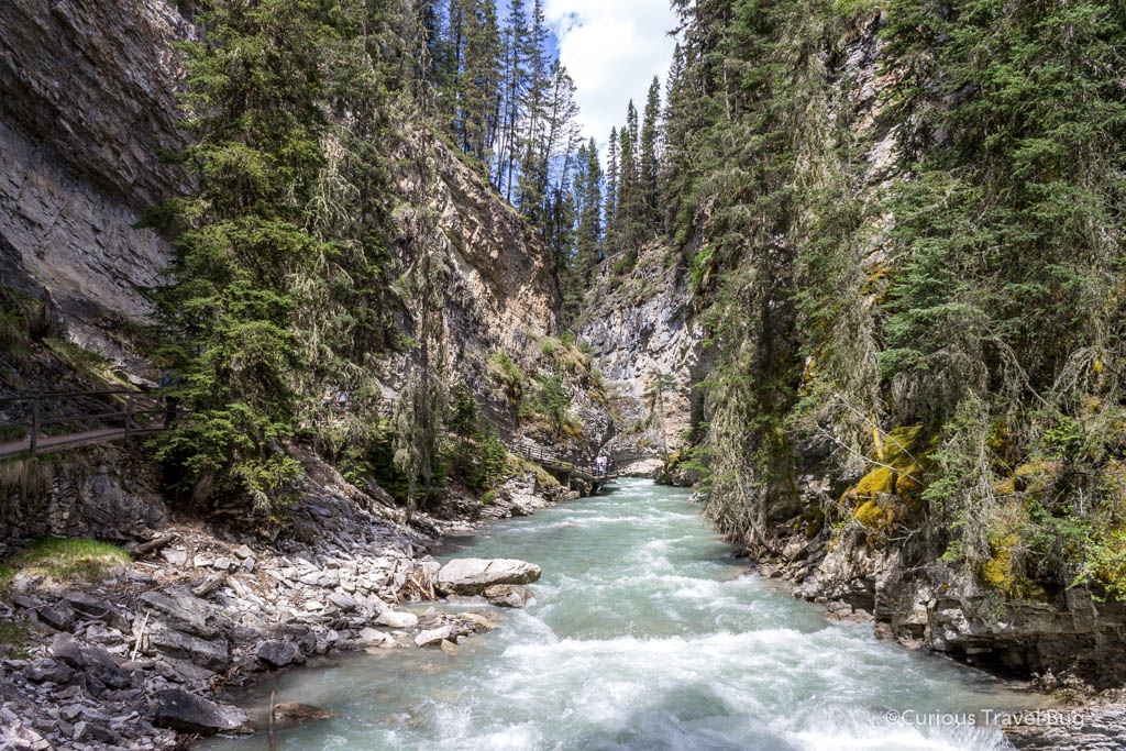Johnston Canyon has a boardwalk that clings to cliff walls and takes you by the gorgeous waters of a river and by several waterfalls. This is one of Banff's best hikes and is not to be missed if you are spending three days in Banff.