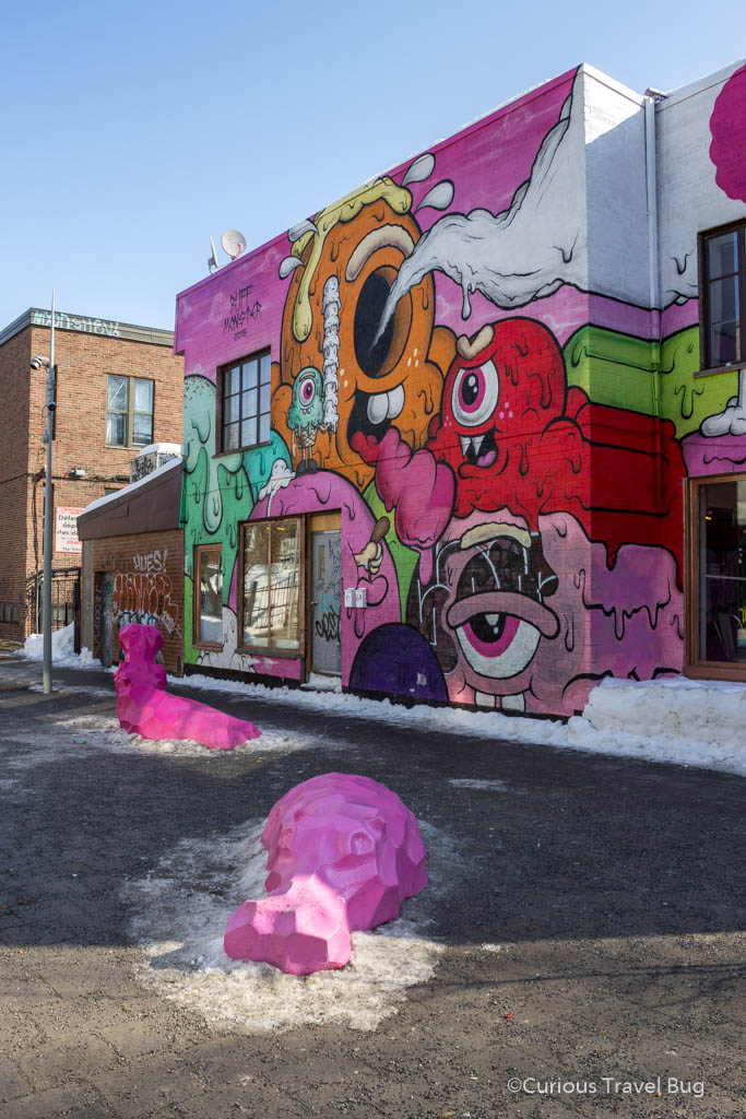 Montreal has plenty of fantastic street art when walking around the city, especially in the Plateau area of Montreal. A great spot for walking in Montreal.