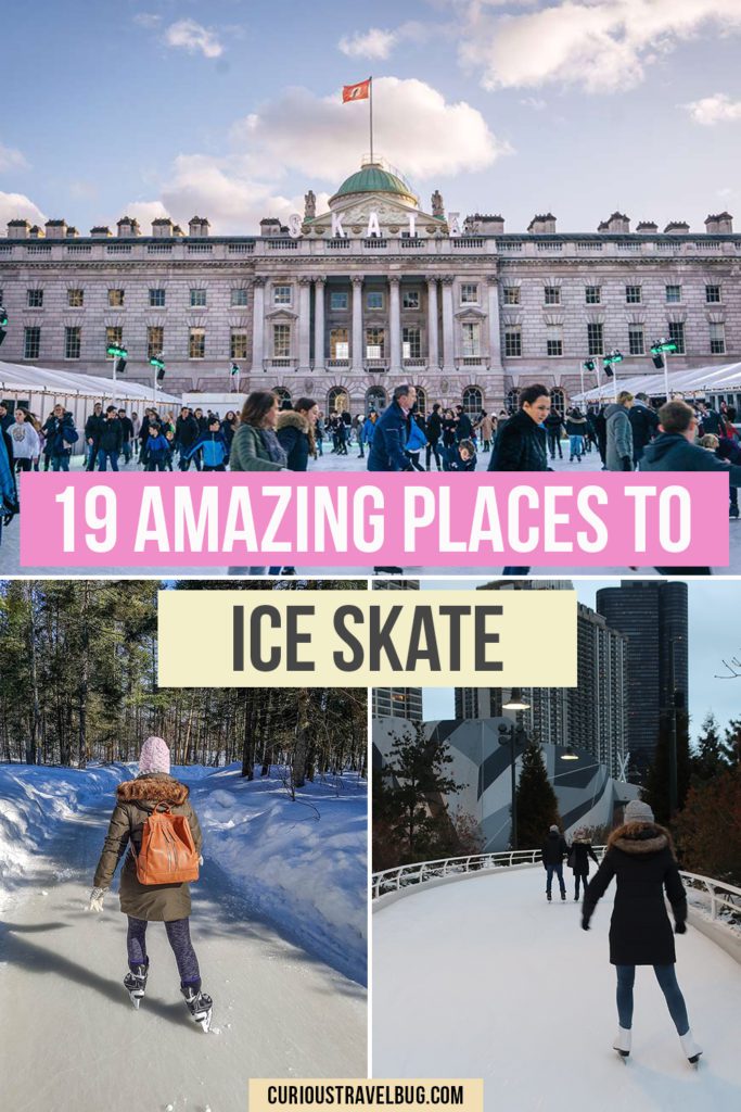 The most beautiful places to go ice skating if you are looking for a winter wonderland. With everything from ice rinks, ice trails, and frozen lakes. This list has the best places in the world to do some ice skating. Includes ice skating in Canada, the United States, and Europe.