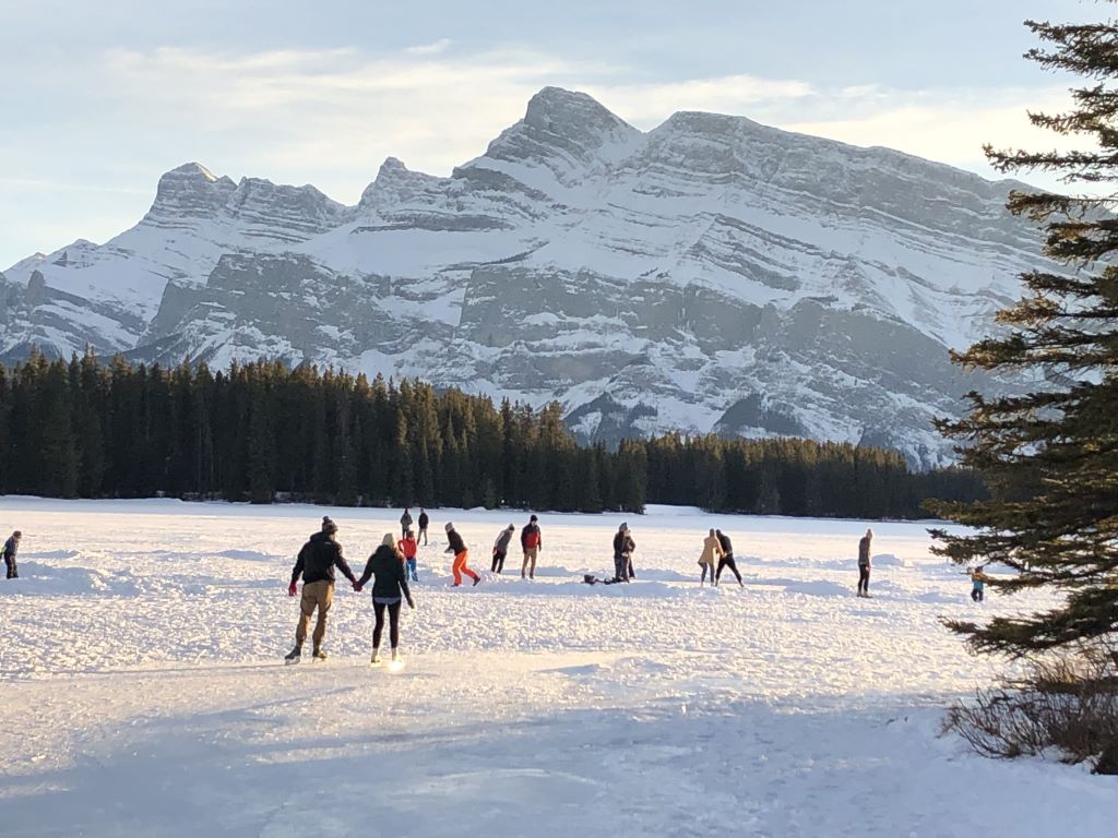 Skating in Banff is one of the best things to do for a winter visit to Banff. Ice skating on Two Jack Lake is one of the best places to go ice skating in Canada and it belongs on any winter bucket list.