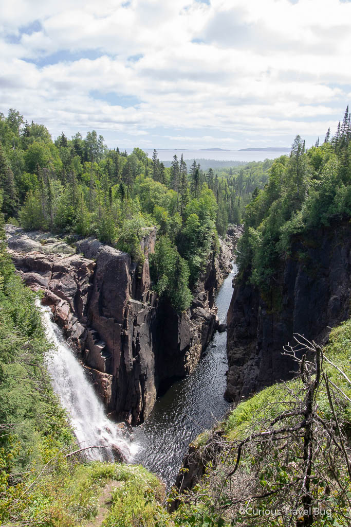 Aguasabon Falls is the perfect stop on your road trip itinerary to northern Ontario. It's a quick stop and great views of the waterfalls out towards Lake Superior