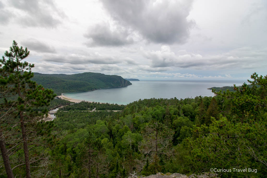 Looking over Lake Superior and Old Woman Bay from Nokomis Trail in Lake Superior Provincial Park in Ontario, Canada