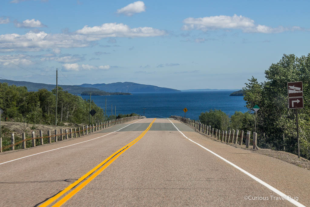 Driving highway 17 along the Canada side of Lake Superior. Driving from Toronto to Thunder Bay is the best road trip in Ontario and is worth doing at least once in a lifetime!