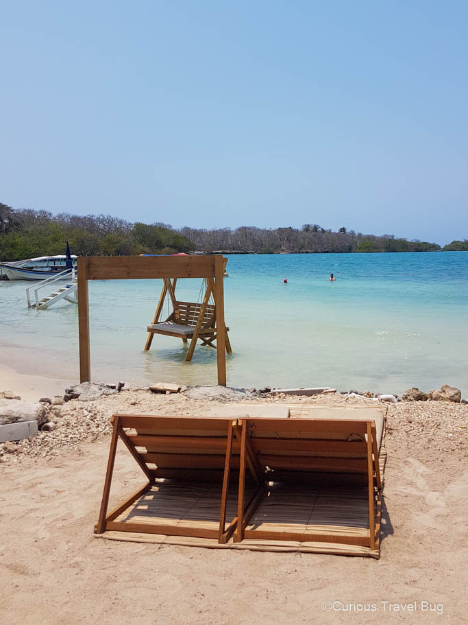 Turquoise Caribbean Sea in the Rosario Islands of Colombia. The Rosario Islands are a must visit location in Colombia and perfect for any Colombia itinerary.