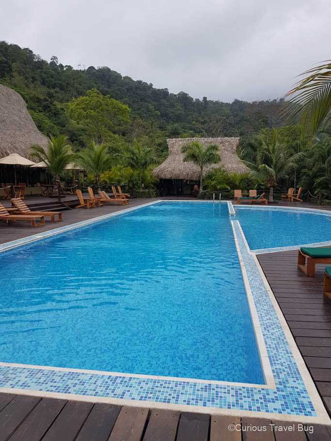 The pool and buildings at Senda Koguiwa hotel near Tayrona National Park, Colombia