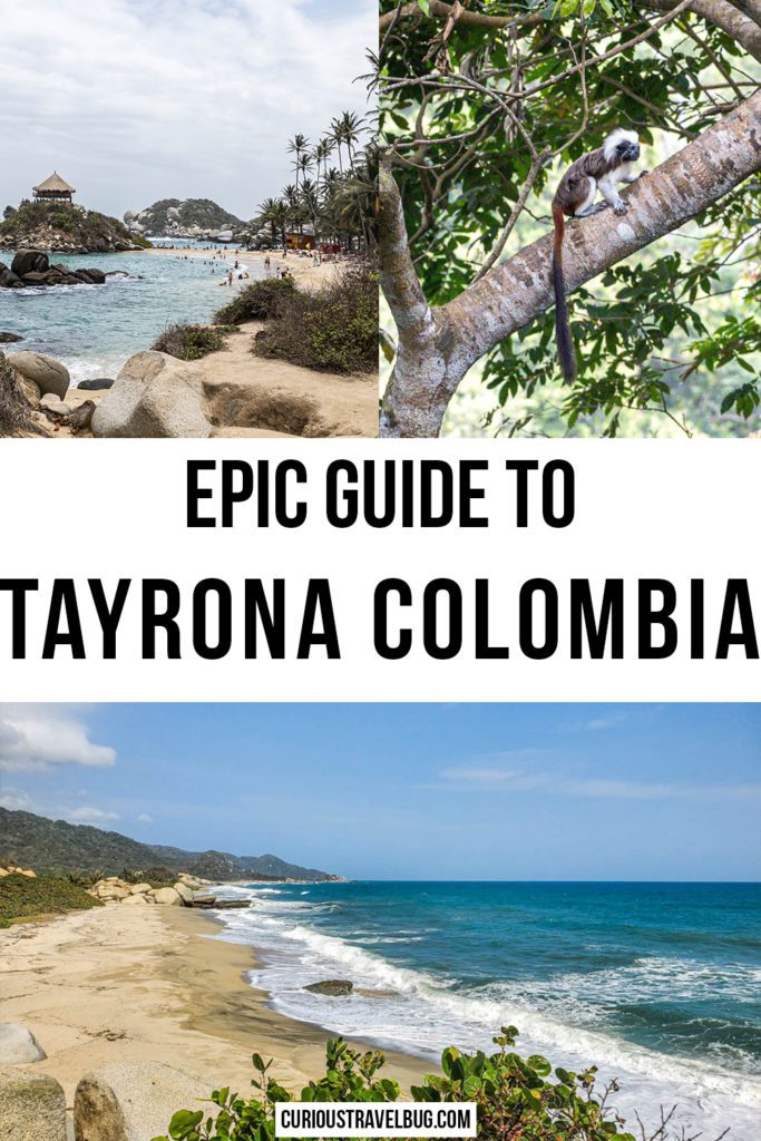 Full guide to Tayrona National Park in Colombia. This gorgeous National Park on the Caribbean Coast offers up beautiful sand beaches with a jungle full of wildlife that is perfect for hiking in. This guide has all the tips you will need to plan a perfect trip to Parque Tayrona in Colombia.