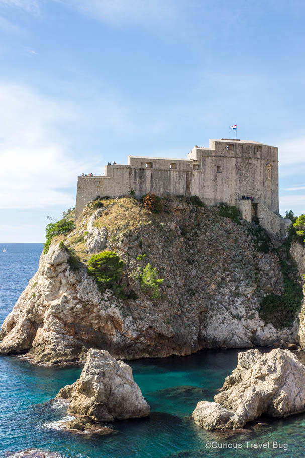 Fort Lovrijenac in Dubrovnik overlooking the Adriatic Sea on a sunny day