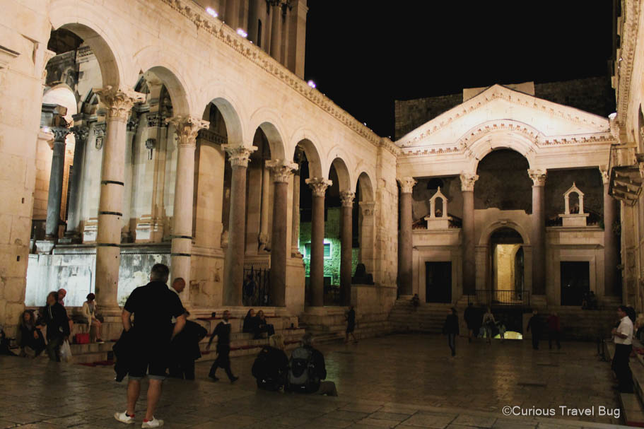 Diocletian's Palace in Split at night time
