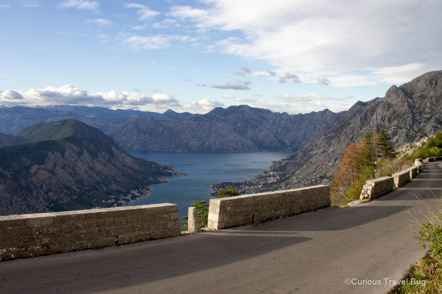View from the serpentine roads above Kotor Bay