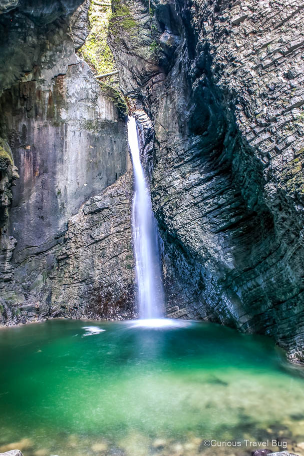 Kozjak Waterfall near Dreznica and Kobarid in the Julian Alps