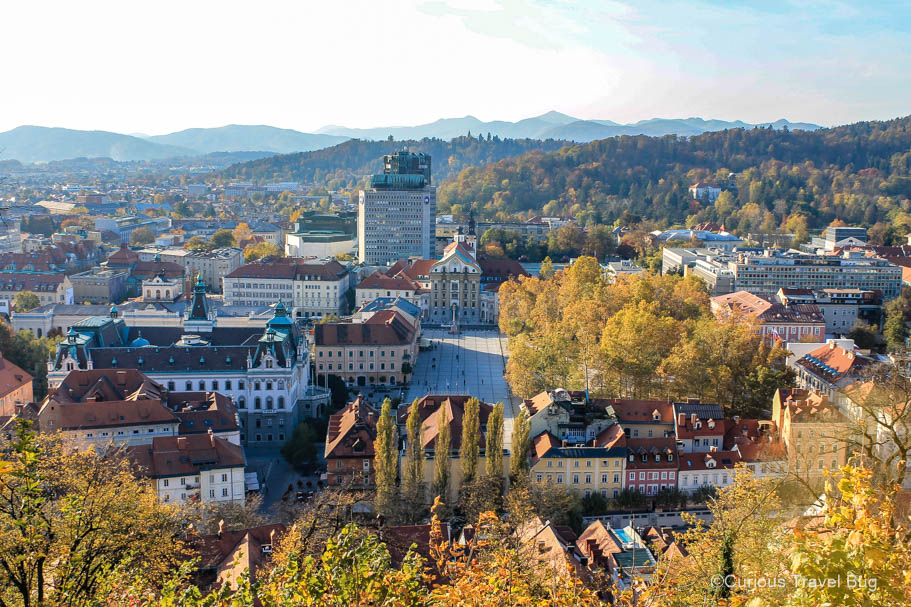 View of Ljubljana, the capital of Slovenia during autumn. This is one of the cutest European capital cities and a must on any Slovenia and Croatia itinerary