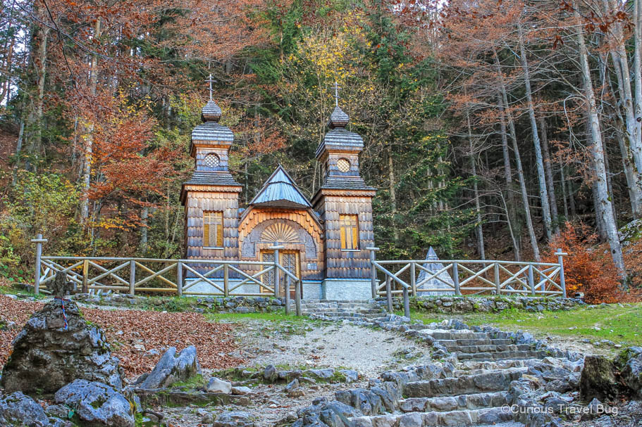 Russian Chapel in the Vrsic Pass of Slovenia's Alps