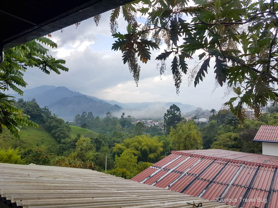 Great views of the Colombian Andes from a restaurant in Salento