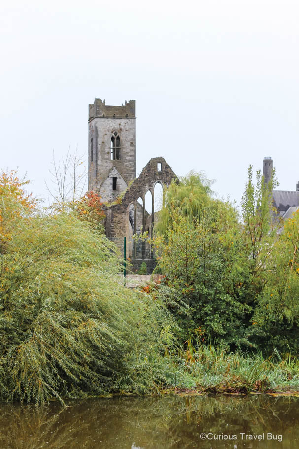 The ruins of St. Francis Abbey on the banks of the Nore River in Kilkenny