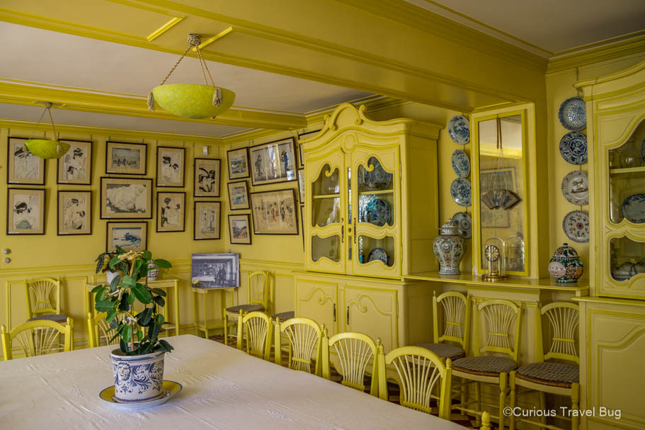The yellow dining room of Claude Monet's Giverny home