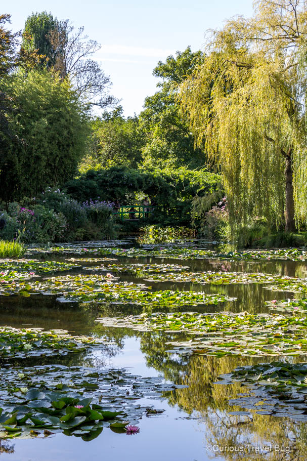 The water gardens of Claude Monet with the Japanese Bridge in the background